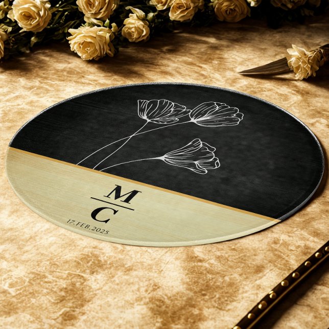 Modern Personalized Wedding Engagement Couple Name Cutting Board (Modern personalized wedding couple name and date cutting board)