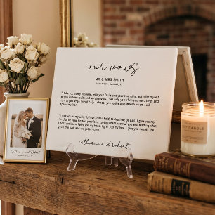 Modern Personalized Wedding Vows Plaque