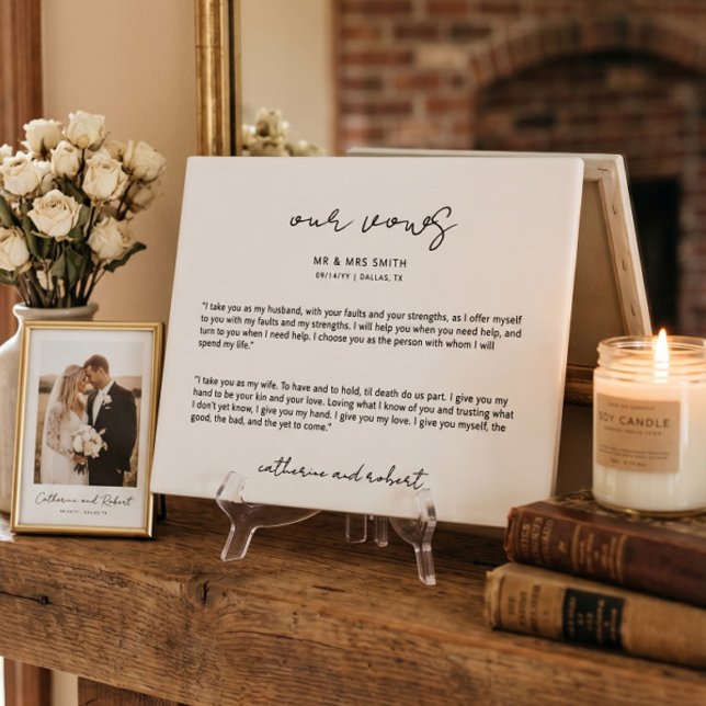 Modern Personalized Wedding Vows Plaque (Creator Uploaded)