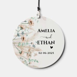 Modern Personalized weddings Boho pampas grass Wind Chime