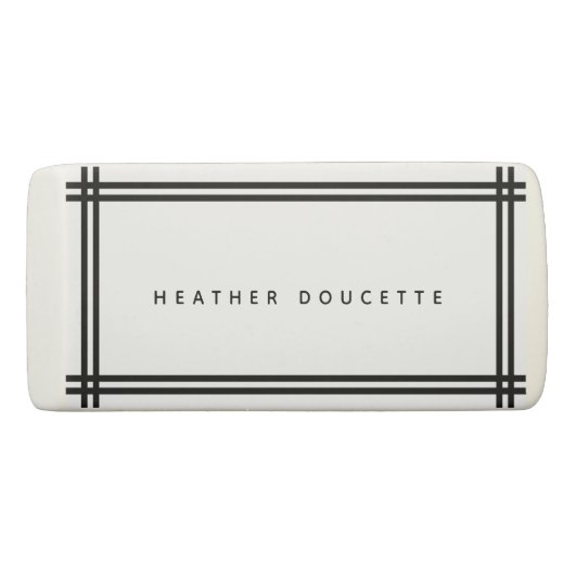 Modern Personalized Wedge Eraser (Front)