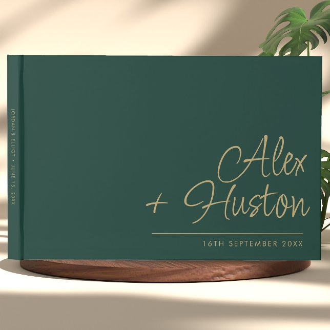 Modern Personalized With Name Calligraphy Wedding Guest Book (Creator Uploaded)