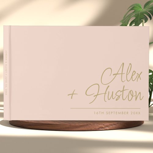Modern Personalized With Name Calligraphy Wedding Guest Book