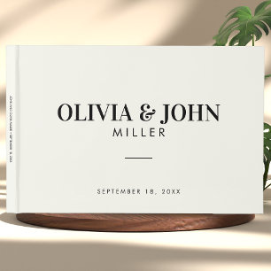 Modern Personalized With Name Wedding Reception Guest Book
