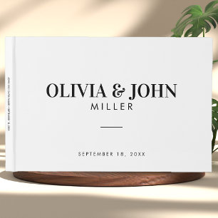Modern Personalized With Name Wedding Reception Guest Book
