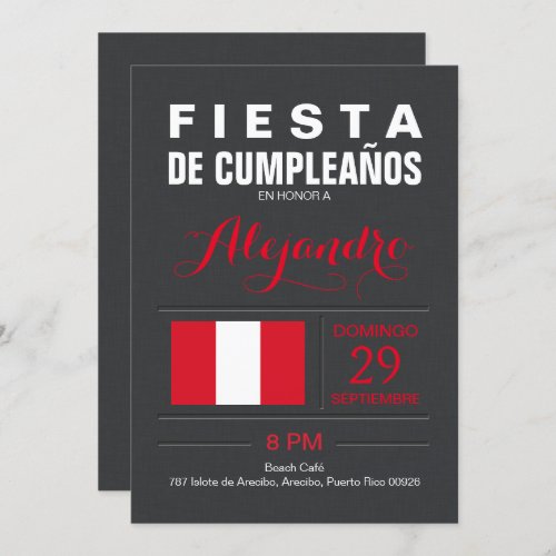 Modern Peru Party Invitation