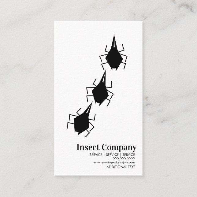 Modern Pest Control Bugs Company Logo  Business Card (Front)