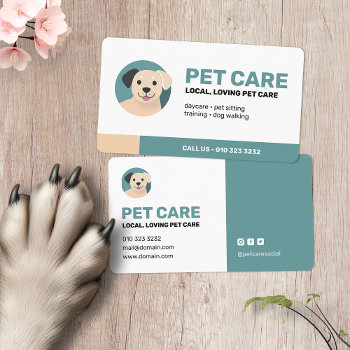 Modern Pet Care Dog Walking Business Card by J32Design at Zazzle