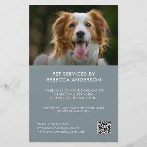 Modern Pet Care Sitting Service Photo Business Flyer