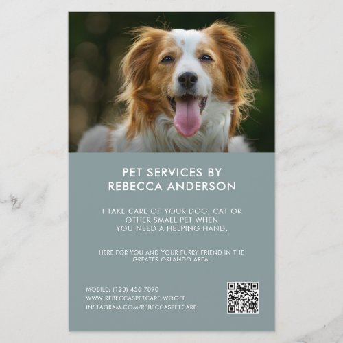 Modern Pet Care Sitting Service Photo Business Flyer