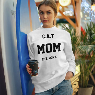 Modern Pet Cat Lover Minimalist Cute White Custom Sweatshirt
