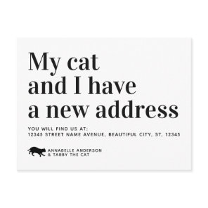 Modern Pet Cat We've Moved New Address Moving Announcement Postcard