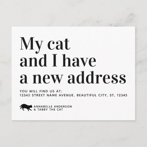 Modern Pet Cat Weve Moved New Address Moving Announcement Postcard