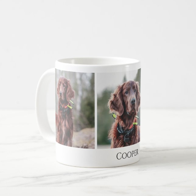 Modern Pet Dog Custom Photo Collage Coffee Mug (Front Left)