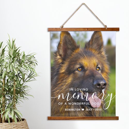 Modern Pet Dog Memorial Personalize Loving Memory  Hanging Tapestry