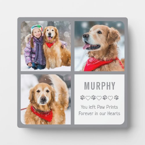 Modern Pet Dog Memorial Photo Collage Plaque