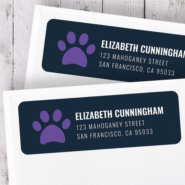 Modern Pet Dog Paw Print | Return Address Label (Creator Uploaded)