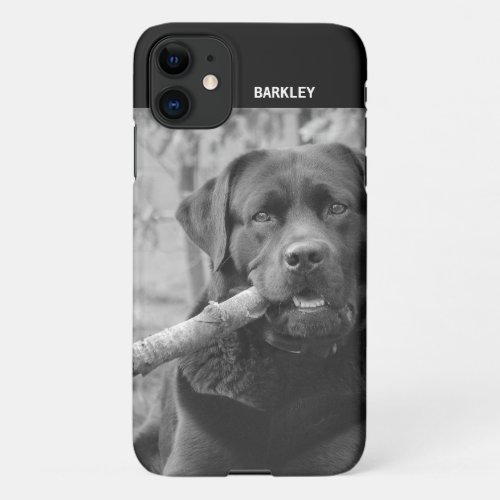 Modern Pet Dog Photo Upload iPhone 11 Case