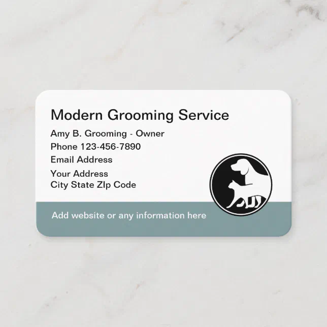 Modern Pet Grooming Modern Design Business Card | Zazzle