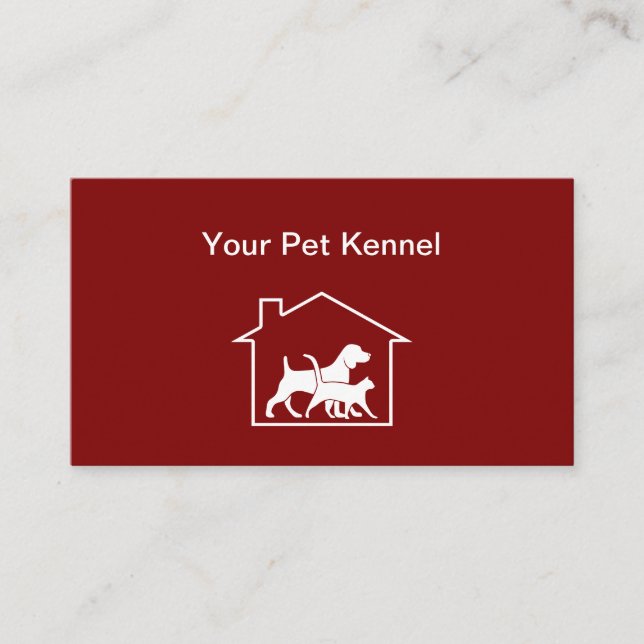 Modern Pet Kennel Business Cards (Front)