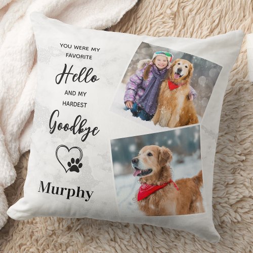 Modern Pet Loss Gift _ Personalized Dog Memorial Throw Pillow