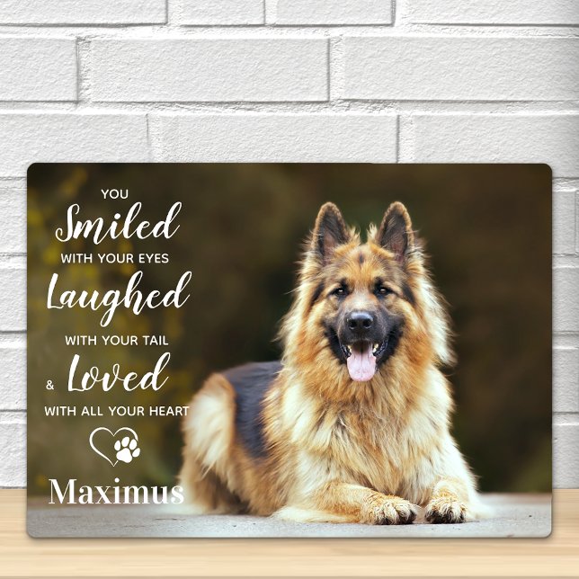 Modern Pet Loss Personalized Photo Dog Memorial Plaque (Creator Uploaded)