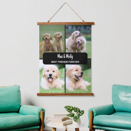 Modern Pet Lover Best Friends Forever Dog Photo Hanging Tapestry