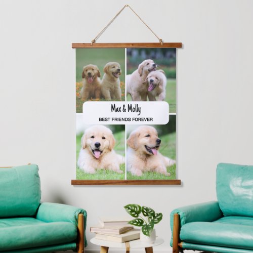 Modern Pet Lover Best Friends Forever Dog Photo Hanging Tapestry