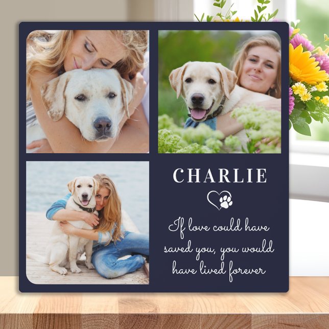 Modern Pet Memorial Custom Dog Photo Collage Plaque (Creator Uploaded)