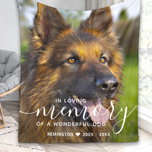 Modern Pet Memorial Personalized In Loving Memory Fleece Blanket