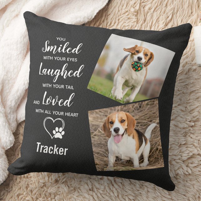 Modern Pet Memorial Personalized Remembrance Photo Throw Pillow (Creator Uploaded)