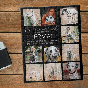 Modern Pet Memorial Photo Collage Jigsaw Puzzle