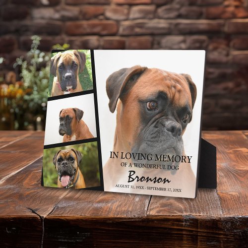 Modern Pet Memorial Photo Collage Plaque