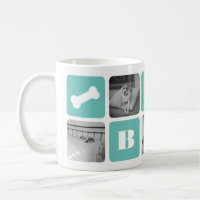 Modern Pet Monogram Photo Collage Coffee Mug