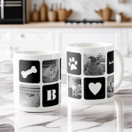 Modern Pet Monogram Photo Collage Coffee Mug