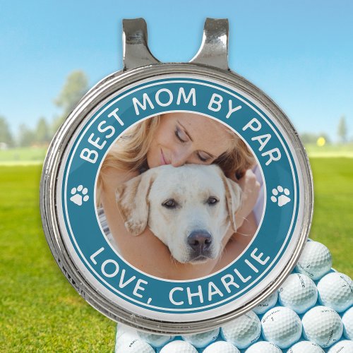 Modern Pet Photo Best Mom By Par Dog Mom Golf Hat Clip