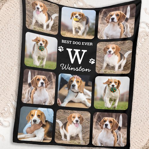 Modern Pet Photo Collage Custom Dog Lover Fleece Blanket