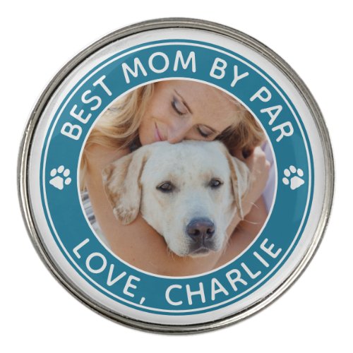 Modern Pet Photo Custom Dog Mom Golf Ball Marker