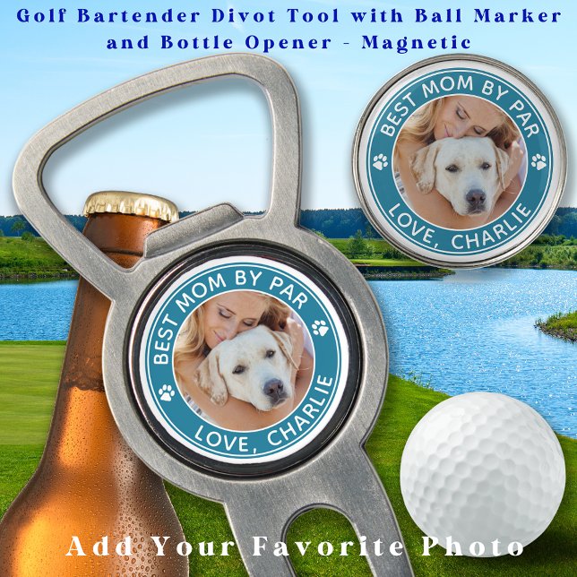 Modern Pet Photo Custom Dog Mom Personalized Golf Divot Tool (Creator Uploaded)