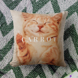 Modern Pet Photo Cute Minimal Typography Keepsake Throw Pillow