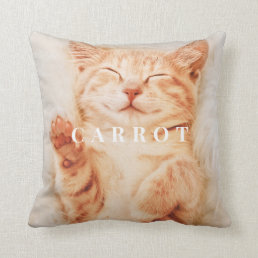 Modern Pet Photo Cute Minimal Typography Keepsake Throw Pillow