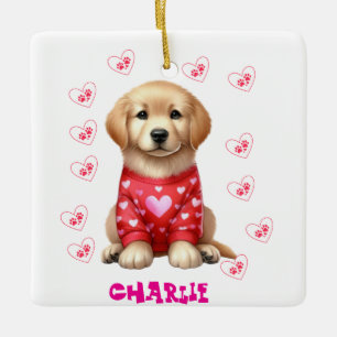 Modern Pet Photo Personalized Whimsical Dog Lover Ceramic Ornament