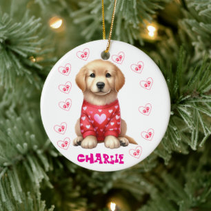Modern Pet Photo Personalized Whimsical Dog Lover Ceramic Ornament