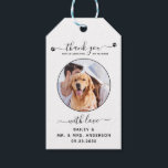 Modern Pet Photo Thank You Dog Wedding Favor  Gift Tags<br><div class="desc">Thank You for celebrating my humans! Include your best dog in your wedding with his own treat bar for your guests. Perfect for dog lovers, and a special dog treat bar will be a hit at your wedding. This dog treat favor tag coordinates with our dog treat favor signs, pet...</div>