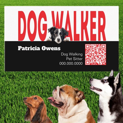 Modern Pet Sitter Dog Walker Business Card