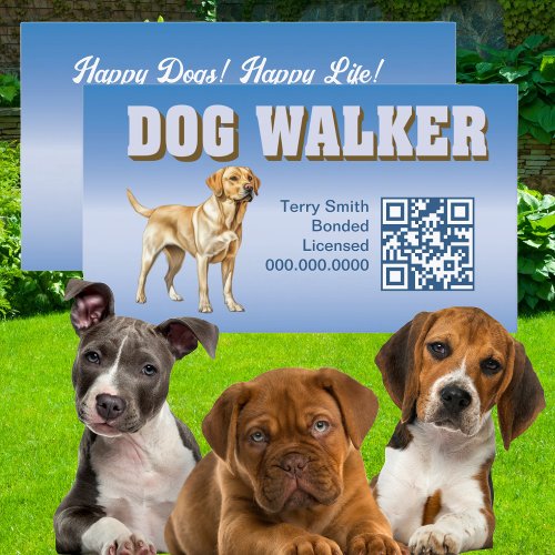 Modern Pet Sitting Dog Walker Professional Service Business Card