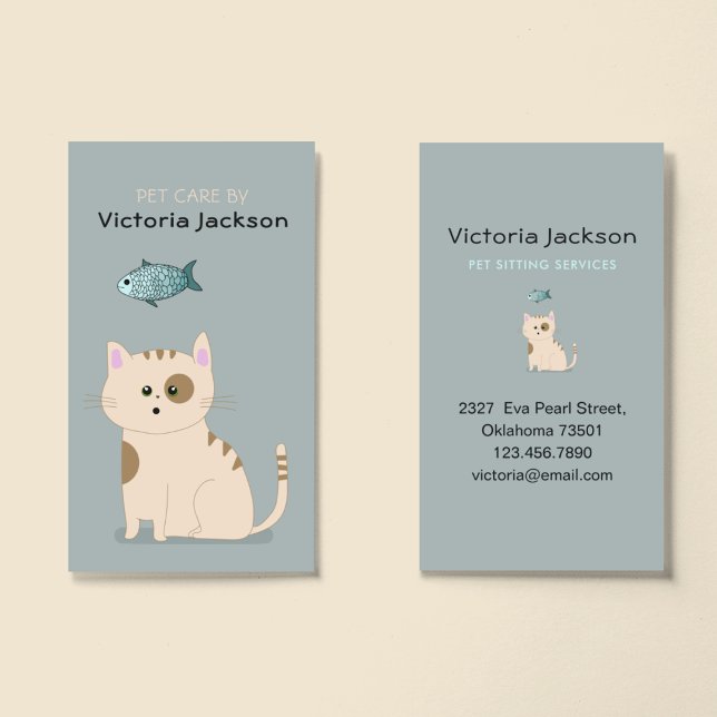 Modern Pet Sitting Service l Animal Care Puppy  Business Card (Creator Uploaded)