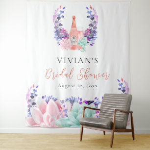 Modern Petals & Prosecco Succulent Bridal Shower Tapestry