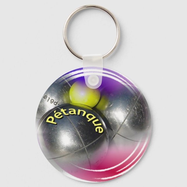 Modern Petanque ball design Keychain (Front)