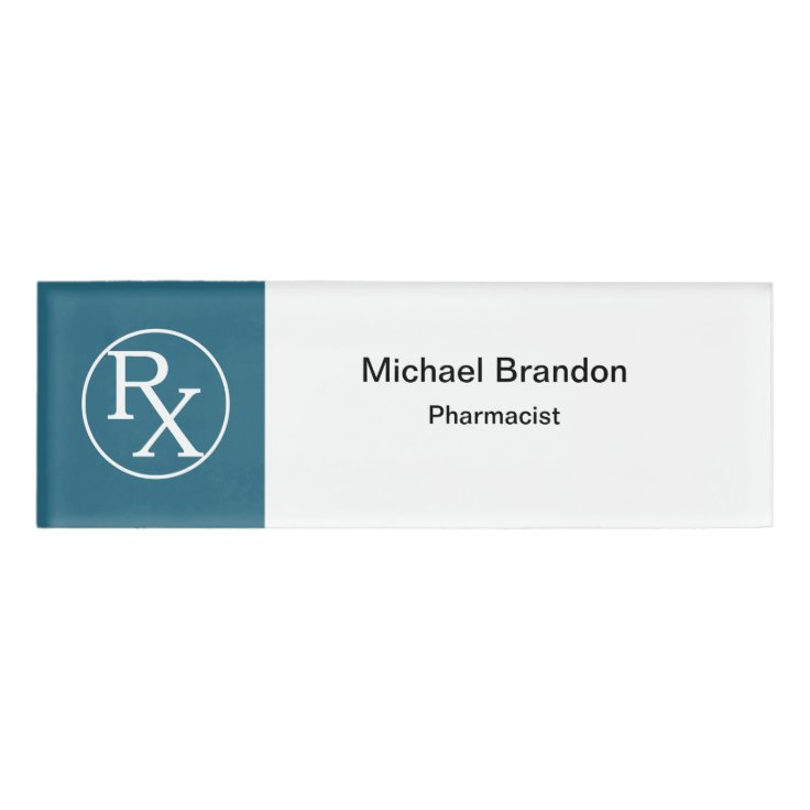 Modern Pharmacist Theme Name Tag | Zazzle